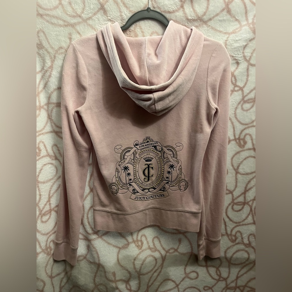 Baby pink juicy couture velour zip